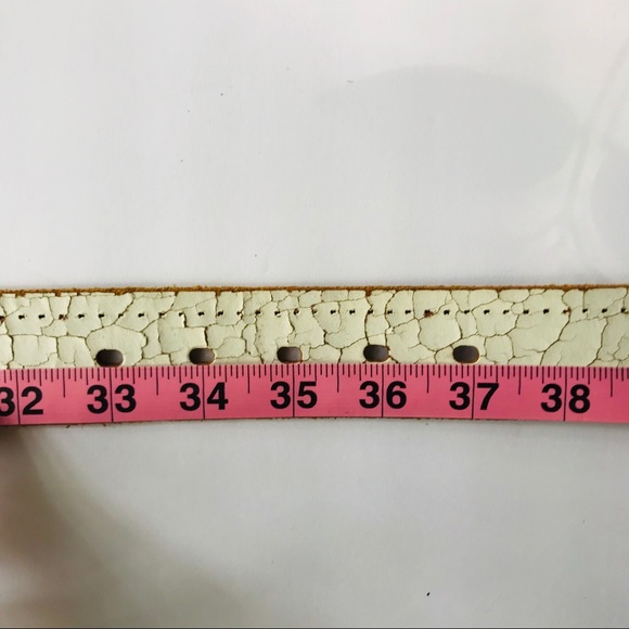 Kenneth Cole white distressed leather belt - Picture 6 of 8